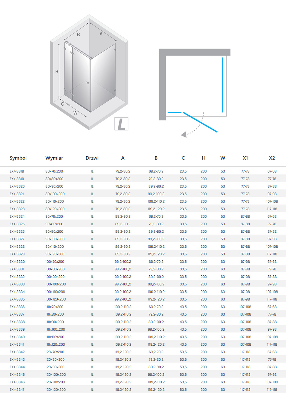New Trendy Eventa kabina rysunek techniczny